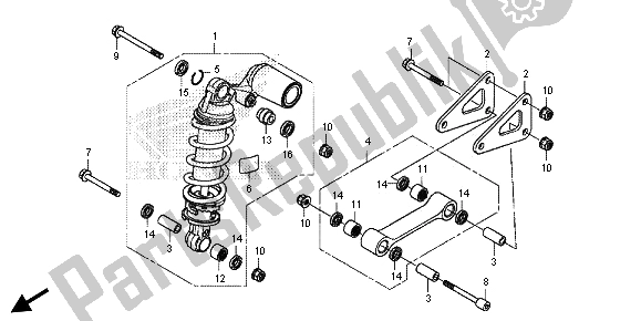 Todas as partes de Almofada Traseira do Honda CBR 600 RR 2013