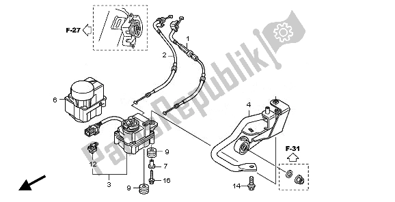 All parts for the Servo Motor of the Honda CBF 1000 FA 2010