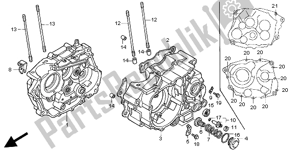 All parts for the Crankcase of the Honda CLR 125 1998