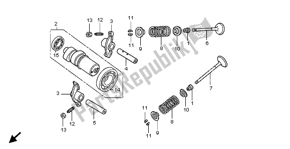 All parts for the Camshaft & Valve of the Honda FES 125 2008