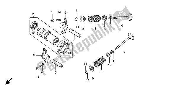 All parts for the Camshaft & Valve of the Honda FES 125 2008