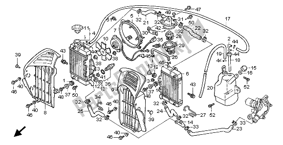 Toutes les pièces pour le Radiateur du Honda XL 600V Transalp 1999