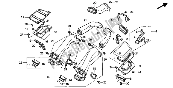 All parts for the Air Duct of the Honda GL 1500 SE 1994