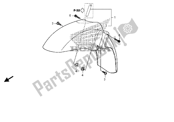 Todas las partes para Guardabarros Delantero de Honda FES 125A 2012