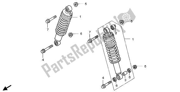 Todas las partes para Cojin Delantero de Honda TRX 350 FE Fourtrax Rancher 4X4 ES 2003