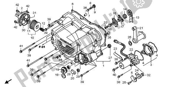 All parts for the Front Crankcase Cover of the Honda TRX 500 FE Foretrax Foreman ES 2011