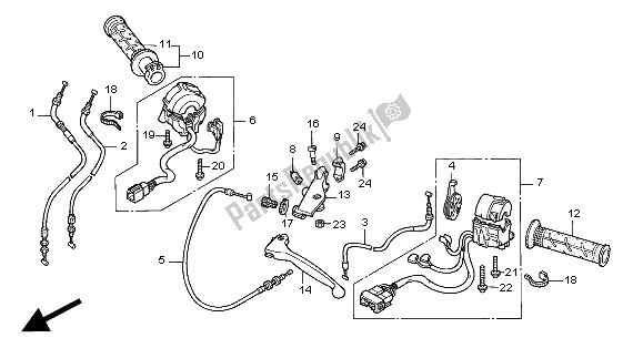 Wszystkie części do D? Wignia Klamki I Prze?? Cznik I Kabel Honda CBR 600F 2000