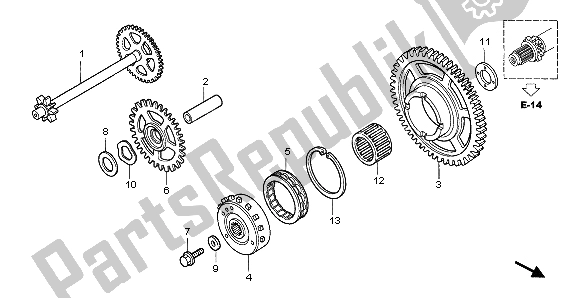 All parts for the Starting Clutch of the Honda CBF 1000T 2007