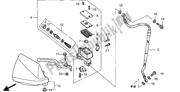 Tutte le parti per il Pompa Freno Anteriore del Honda XR 400R 2001