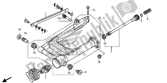 All parts for the Swingarm of the Honda VT 750C2S 2013