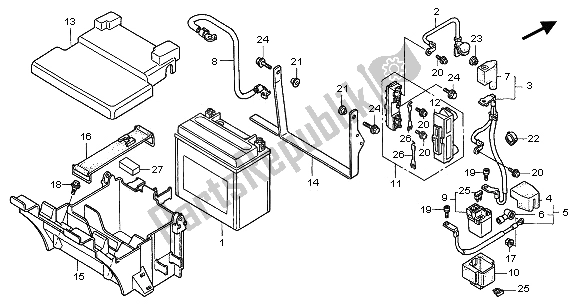 All parts for the Battery of the Honda GL 1500C 2001