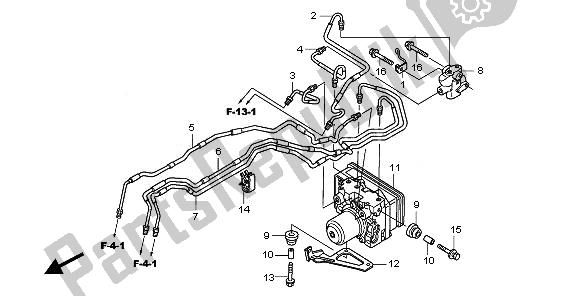 All parts for the Abs Modulator of the Honda CBF 1000 SA 2010
