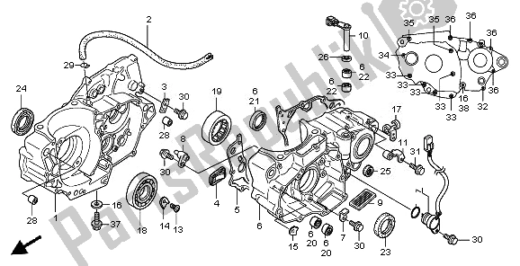 All parts for the Crankcase of the Honda CRF 450R 2010