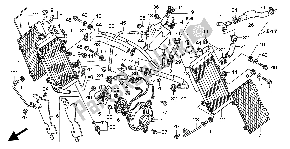 Tutte le parti per il Termosifone del Honda XL 1000V 2004