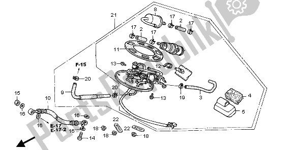 Alle onderdelen voor de Benzine Pomp van de Honda VTR 1000 SP 2006