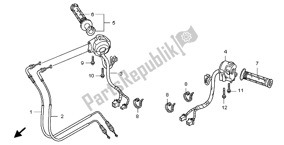 All parts for the Switch & Cable of the Honda CBF 1000S 2009