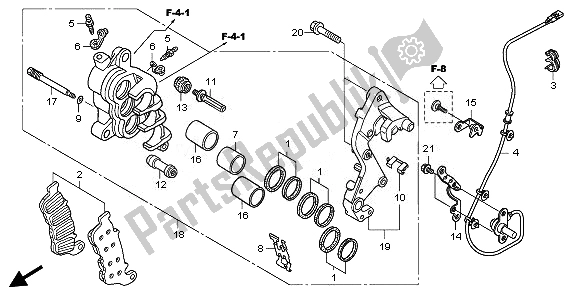 Tutte le parti per il R. Pinza Freno Anteriore del Honda CB 600 FA Hornet 2008