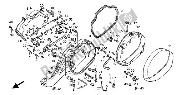 All parts for the L. Saddlebag of the Honda NT 650V 2002