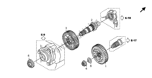 All parts for the Final Gear of the Honda ST 1300A 2009