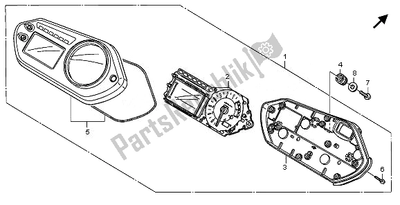 All parts for the Meter (mph) of the Honda XL 700V Transalp 2008