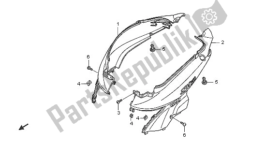 Tutte le parti per il Copertura Del Corpo del Honda SH 125 2005