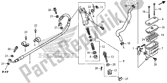 Alle onderdelen voor de Hoofdremcilinder Achter van de Honda CRF 250M 2015