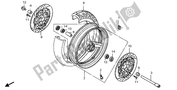 Tutte le parti per il Ruota Anteriore del Honda CBR 1100 XX 2006