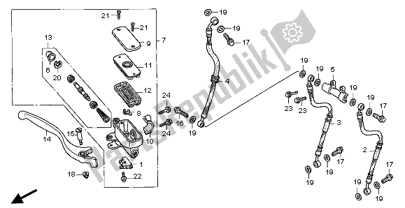 All parts for the Fr. Brake Master Cylinder of the Honda CB 750F2 1995