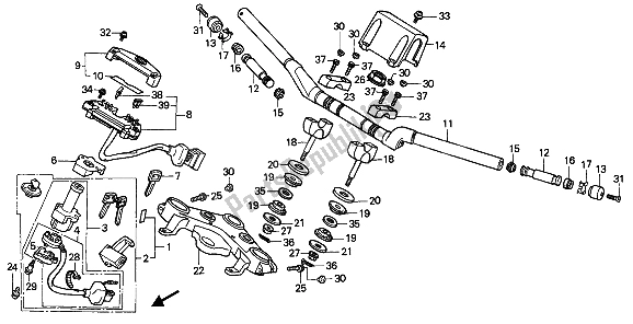 Todas las partes para Manejar Tubo Y Puente Superior de Honda CB 450S 1988