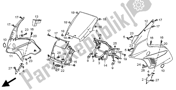 Tutte le parti per il Cappuccio del Honda CB 500S 1999