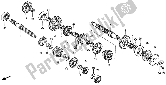 Tutte le parti per il Trasmissione del Honda XR 250R 1987