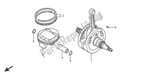 All parts for the Crankshaft & Piston of the Honda CRF 450X 2005