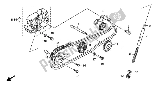 Tutte le parti per il Catena A Camme E Tenditore del Honda CRF 70F 2010