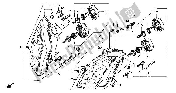 Tutte le parti per il Faro (eu) del Honda VFR 800 2003