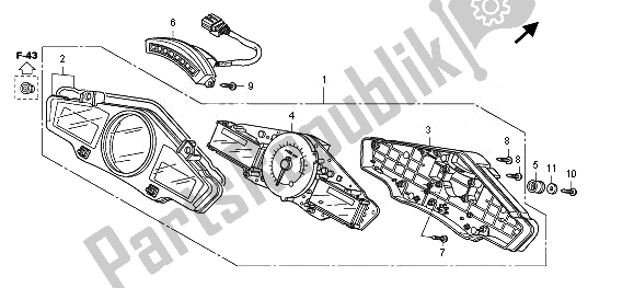 Tutte le parti per il Metro (mph) del Honda CBF 1000 FA 2010