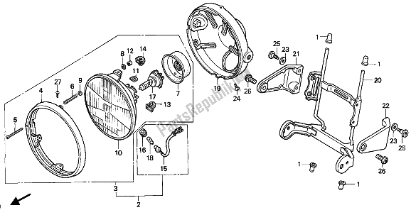 Tutte le parti per il Faro (uk) del Honda CB 1000F 1993