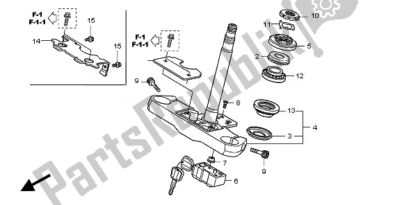 All parts for the Steering Stem of the Honda VT 750C2B 2010