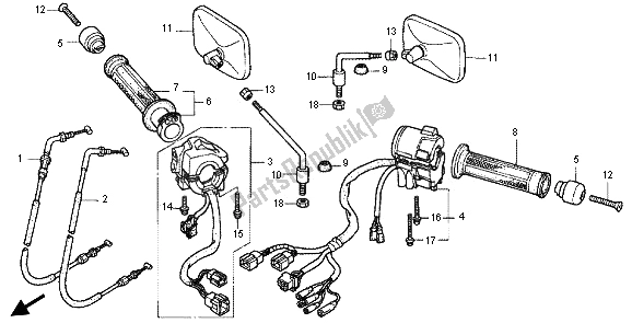 Toutes les pièces pour le Interrupteur Et Câble du Honda CB 1300X4 1997