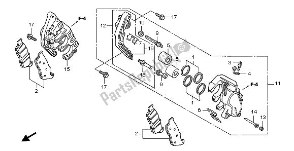 Tutte le parti per il Pinza Freno Anteriore del Honda CB 600F Hornet 2010