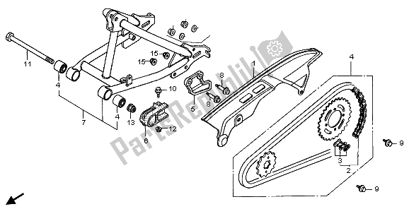Toutes les pièces pour le Bras Oscillant Et Boîtier De Chaîne du Honda XR 70R 1998