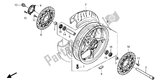 Todas las partes para Rueda Delantera de Honda VFR 1200 FD 2013