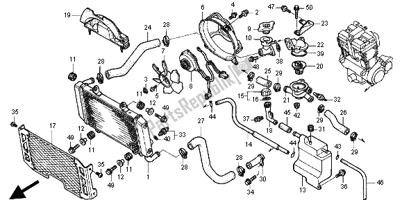 All parts for the Radiator of the Honda CB 1300X4 1998