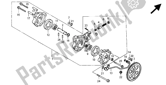 Toutes les pièces pour le La Pompe à Huile du Honda XR 600R 1996