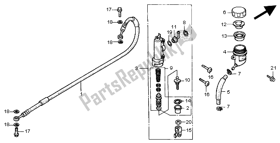 Tutte le parti per il Rr. Pompa Freno del Honda CR 80R SW 2002