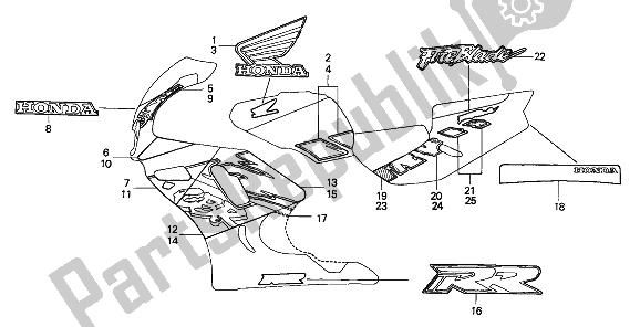 Todas las partes para Raya Y Marca de Honda CBR 900 RR 1992