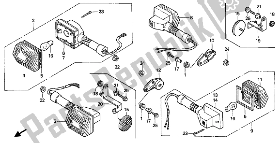 Tutte le parti per il Winker del Honda XRV 750 Africa Twin 1994