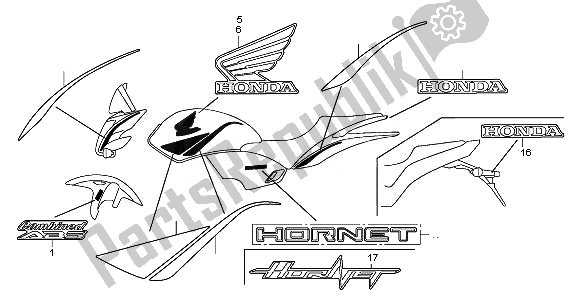 Todas as partes de Marca do Honda CB 600 FA Hornet 2011