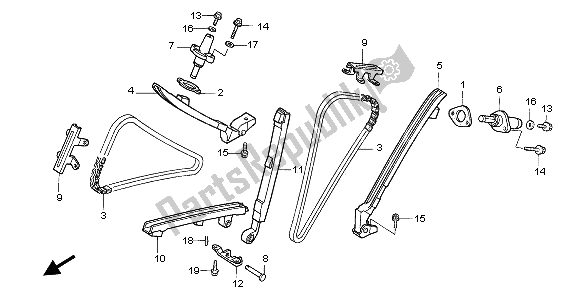 Tutte le parti per il Catena A Camme E Tenditore del Honda VF 750C 1996