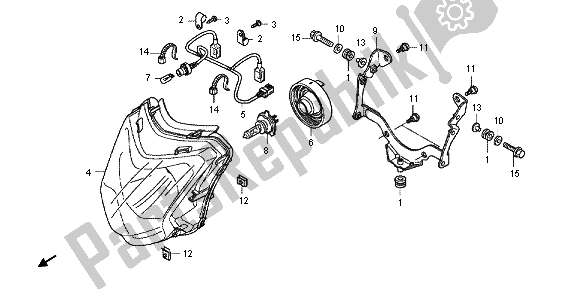 Todas las partes para Faro de Honda NC 700 XA 2013