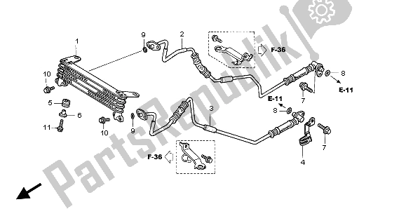 All parts for the Oil Cooler of the Honda VFR 800A 2002